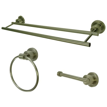 Kingston Brass 3-Piece Bathroom Accessories Set, Brushed Nickel BAK821348SN